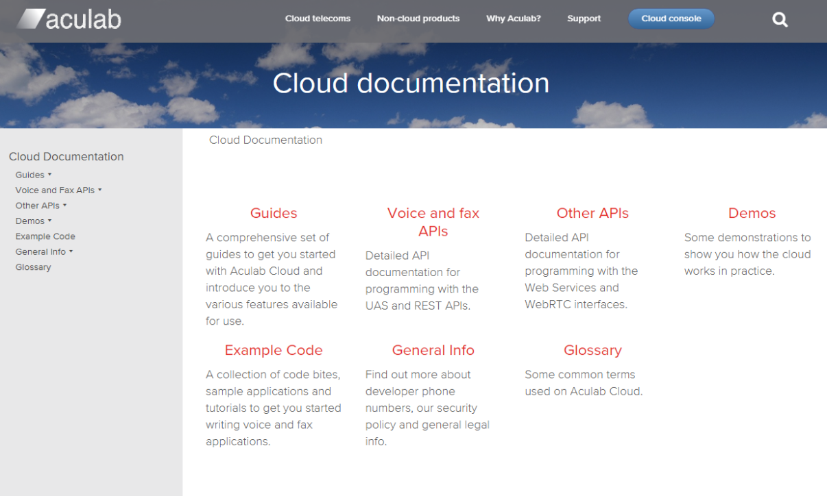 documentation cloud APIs